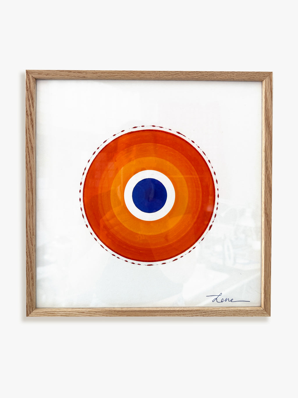 Circles 7 - Håndmalet grafik i egeramme