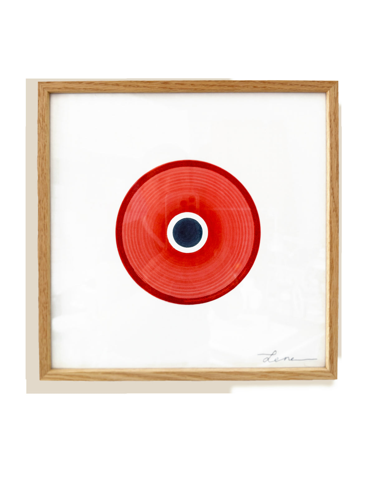 Circles 9 - Håndmalet grafik i egeramme