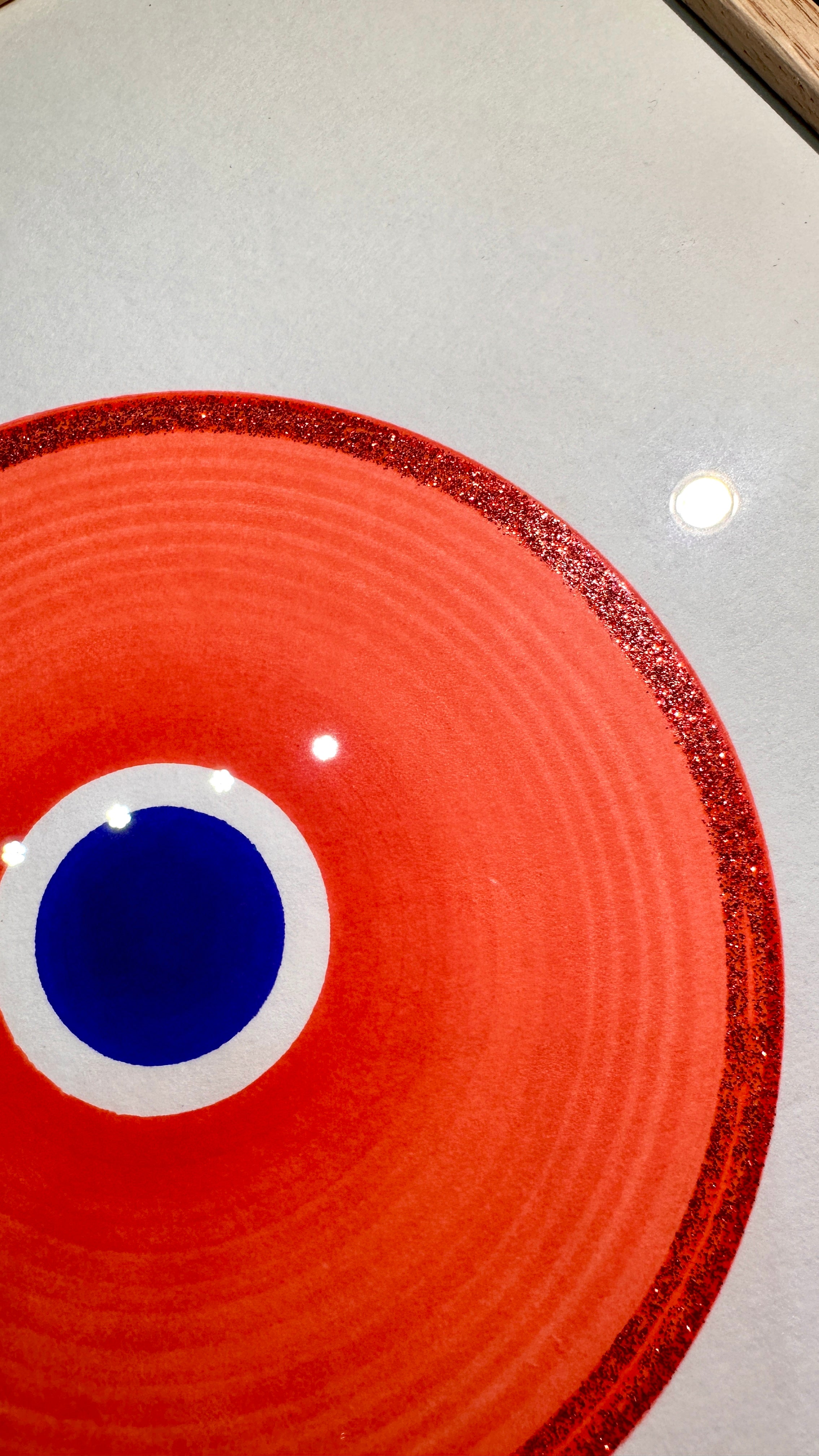 Circles 9 - Håndmalet grafik i egeramme